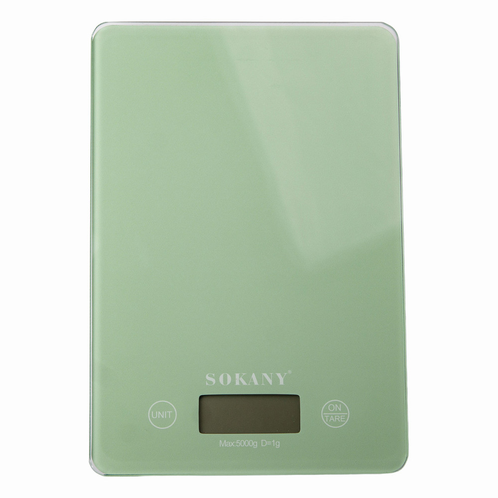 Ваги для кухні Sokany до 5 кг електронні на батарейках Зелені Lugi SK-19027GR Коломия - фото 1