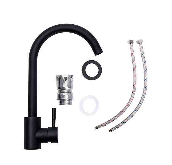 VALESO Комплект: Мийка Aria 5851 чорна + Змішувач BG76 чорний + Сифон 1041 Киев