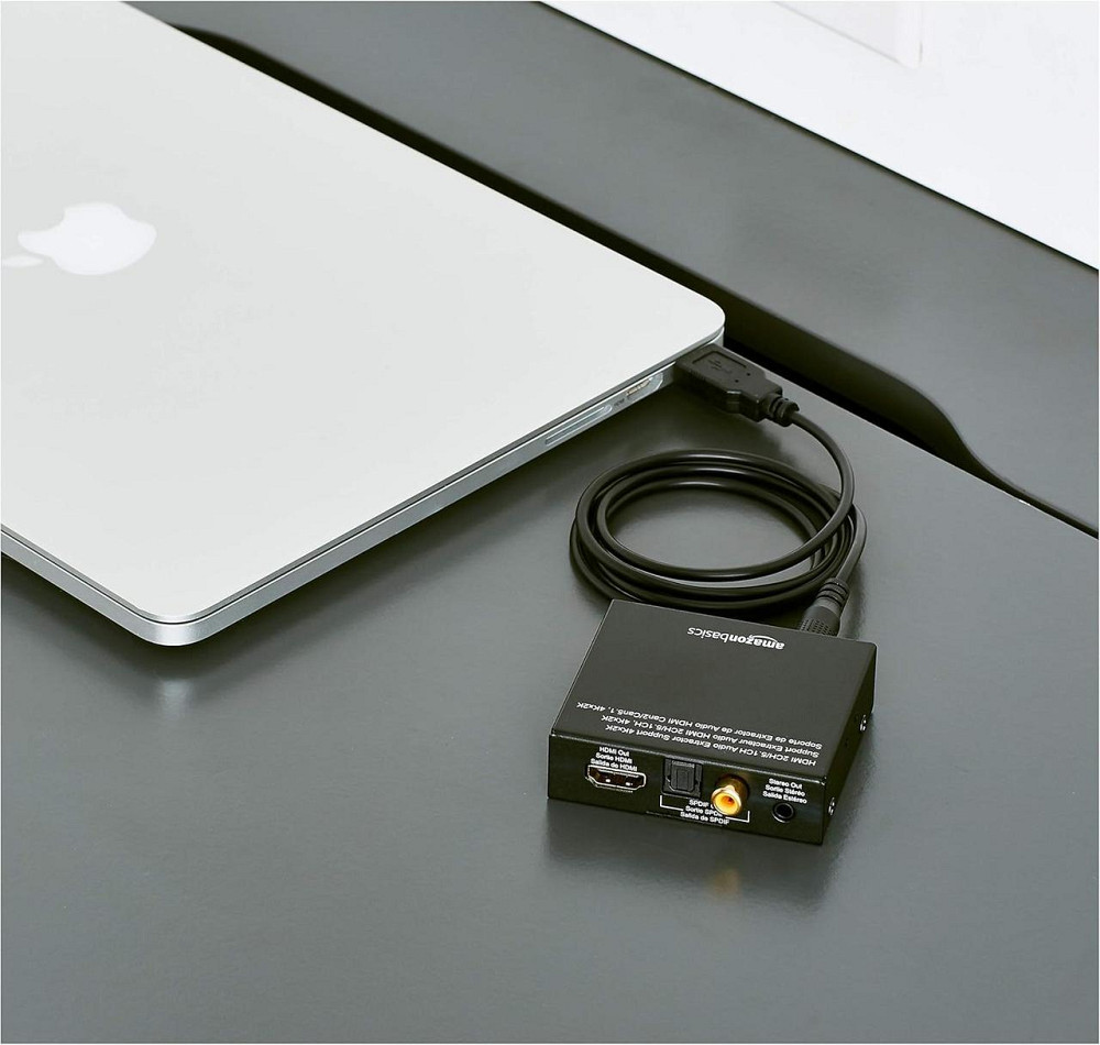 Аудио конвертер HDMI в HDMI + SPDIF и RCA стерео 4K поддержка 5.1 компактный чёрный Киев - изображение 5