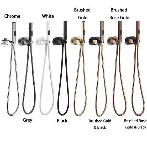 Душовий набір змішувача прихованого монтажу для гігієнічного душу зі шлангом (3 режими) Чорний мат Київ