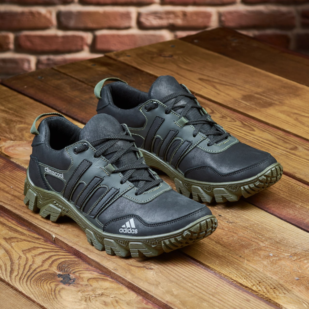 Чоловічі шкіряні кросівки Весна-осінь A 30 ч- Олива Харьков - изображение 3