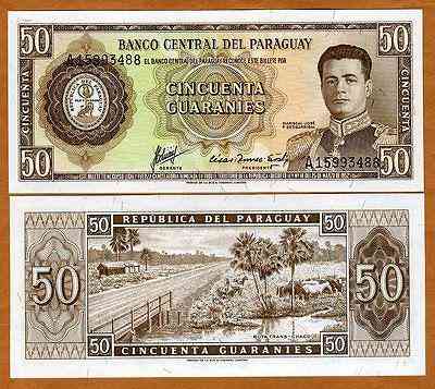 Парагвай/Paraguay 50 Pesos 1952 Pick 197a UNC Полтава
