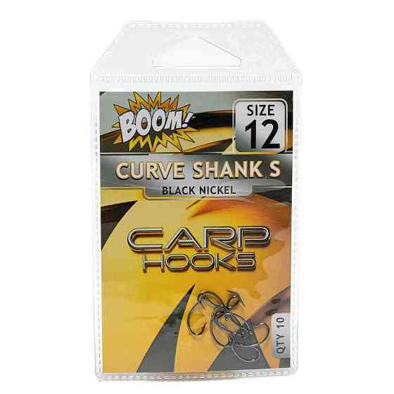 Гачок для мирної риби Curve Shank S №12 (10 шт/уп) (Black Nickel) ТМ BOOM Київ