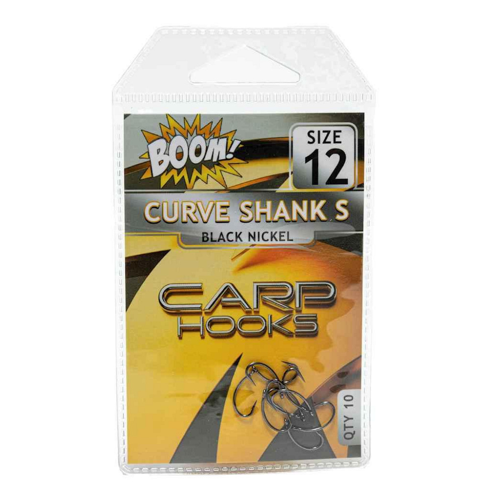 Крючок для мирной рыбы Curve Shank S No12 (10 шт/уп) (Black Nickel) ТМ BOOM Киев - изображение 1