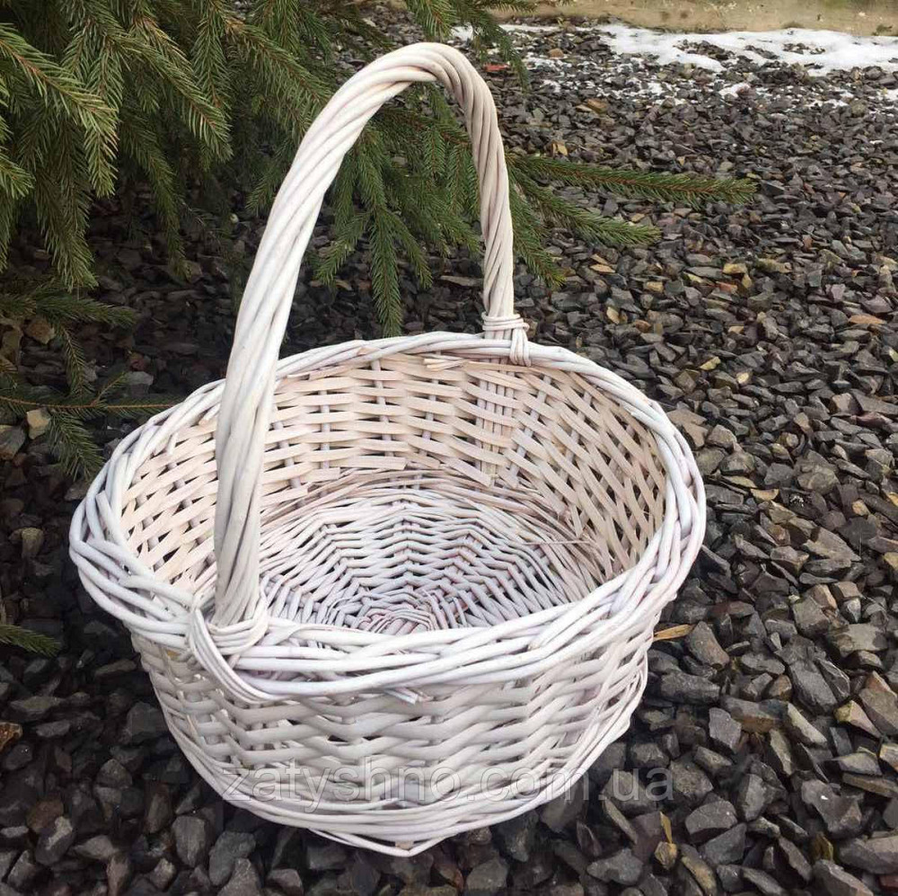 Кошик плетений дитячий | кошик плетений великодні | кошик із лози білий Київ - фото 6