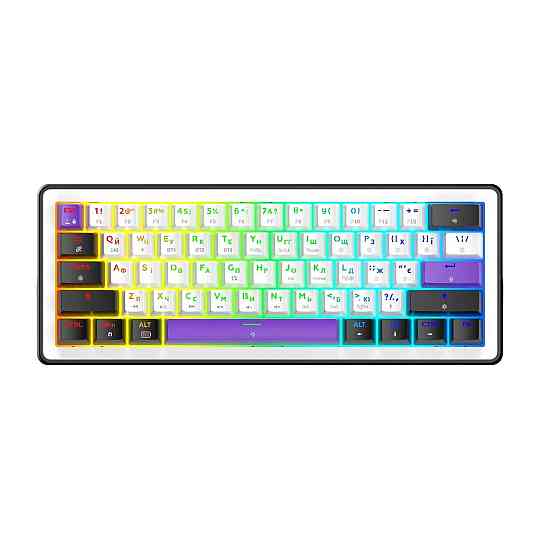 Клавіатура бездротова Hator Hellyberry HK60 Wireless White/Violet ( 13259 ) Харків