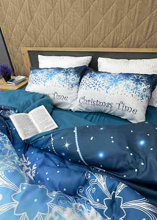 Комплект постільної білизни Фланель, Epico Євро 200х220 з Різдвяним принтом (88-198) Київ