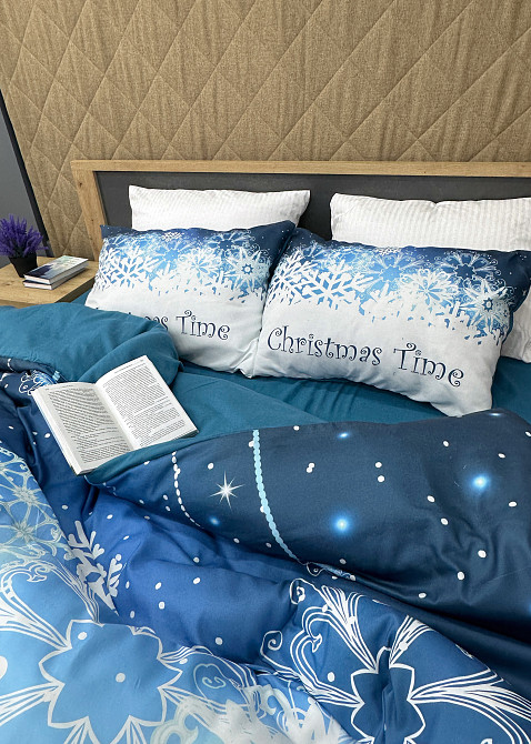 Комплект постільної білизни Фланель, Epico Євро 200х220 з Різдвяним принтом (88-198) Київ - фото 6