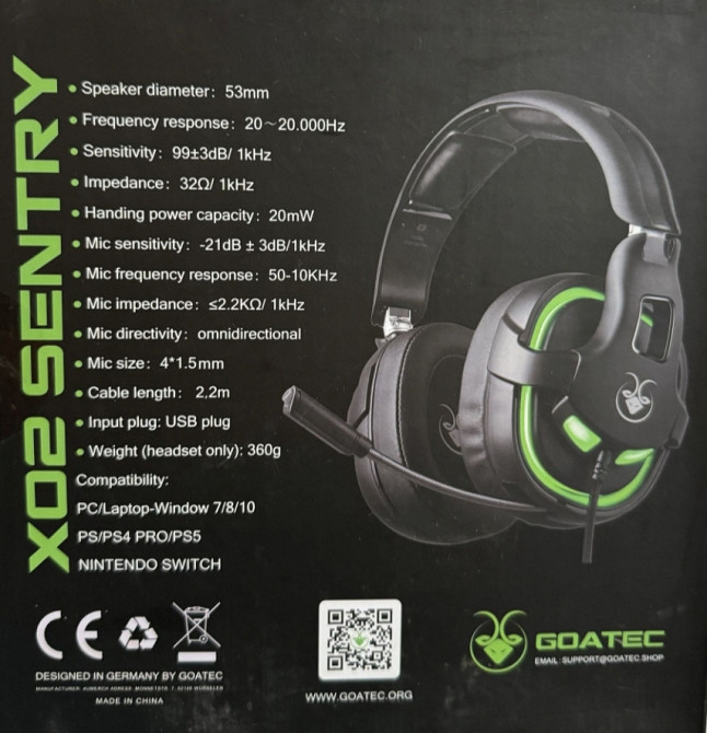 Наушники GOATEC SENTRY X02 Киев - изображение 1