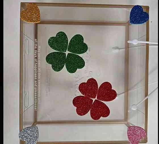 Набор блестящих наклеек в форме сердечек — 100 штук Киев