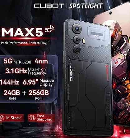 Смартфон Cubot Max 5 12/256Gb. Pearl White Dim8200 ,6.95" 144Hz. 33W 100mp Android 14 Київ