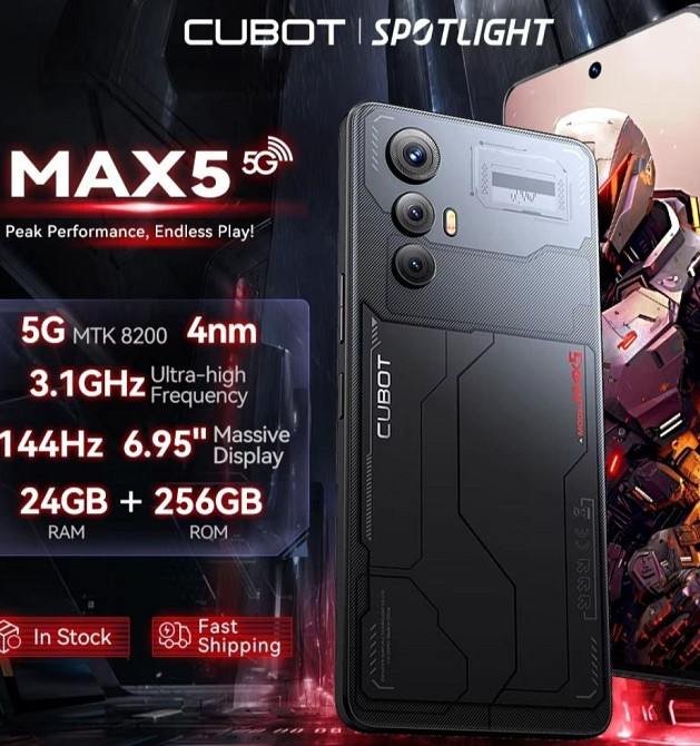 Смартфон Cubot Max 5 12/256Gb. Pearl White Dim8200 ,6.95" 144Hz. 33W 100mp Android 14 Київ - фото 2
