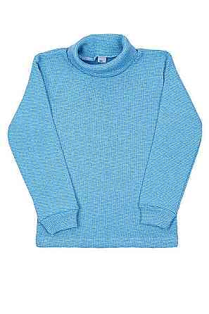 Водолазка дитяча блакитна рубчик топ 122 Крохатушка одяг Київ