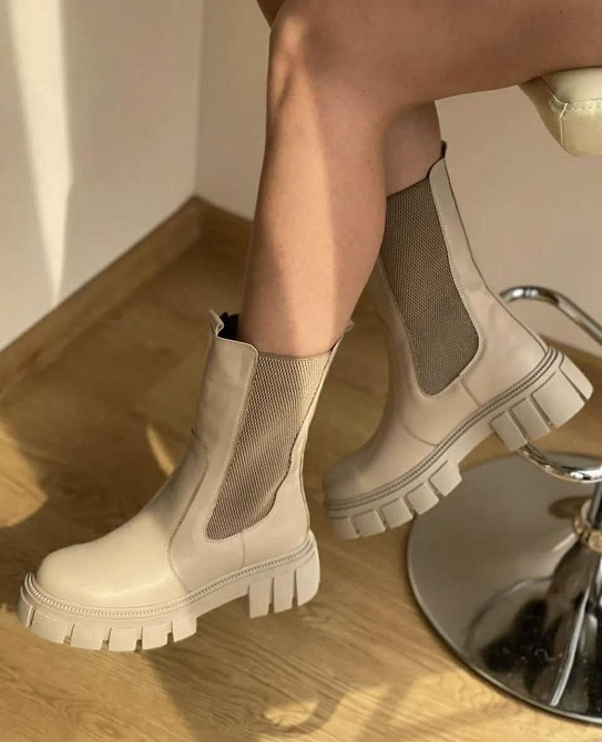 Черевики жіночі Челси бежеві (зима, шкіра натуральна) (4912) 38 Коломия - фото 1