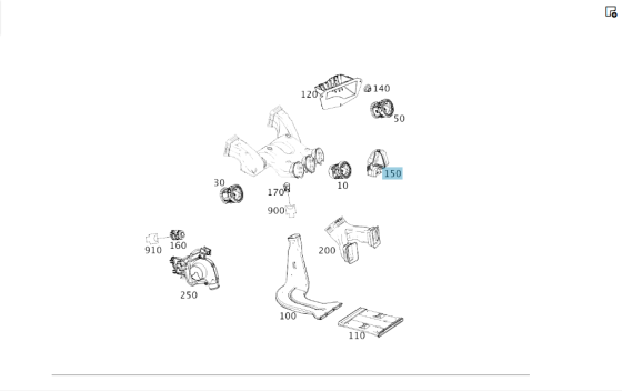 Mercedes-Benz  A2468310446 Повітряник печі в ноги водія CLA Shooting Brake X117 CLA C117 GLA X156 A-class W176 B-class W242 B-class W246 Одесса