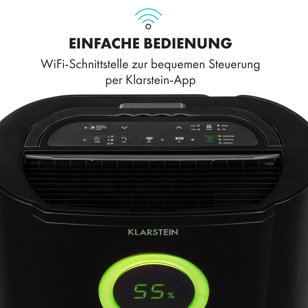 Осушитель воздуха DryFy Pro Connect WiFi компрессионный 20л/д 20м² 370Вт черный Черный (Германия, читать Ровно - изображение 3