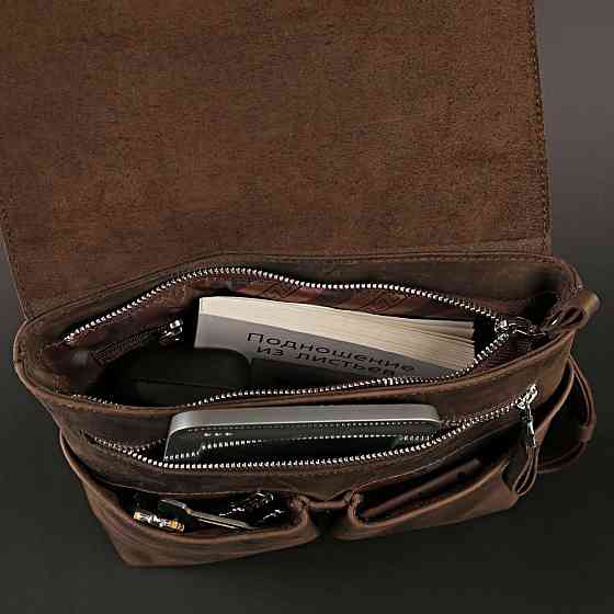 Сумка SHVIGEL 00998 з вінтажної шкіри Коричнева Київ