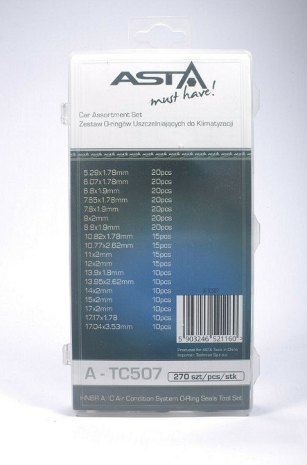 Набор уплотнительных колец для систем кондиционирования воздуха 420 ASTA A-TC507 Чернигов - изображение 3
