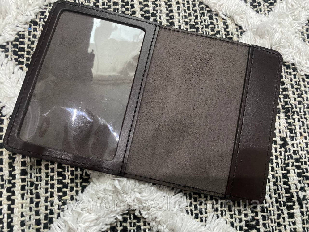 Шкіряна обкладинка на посвідчення офіцера (темно коричнева) Київ - фото 2