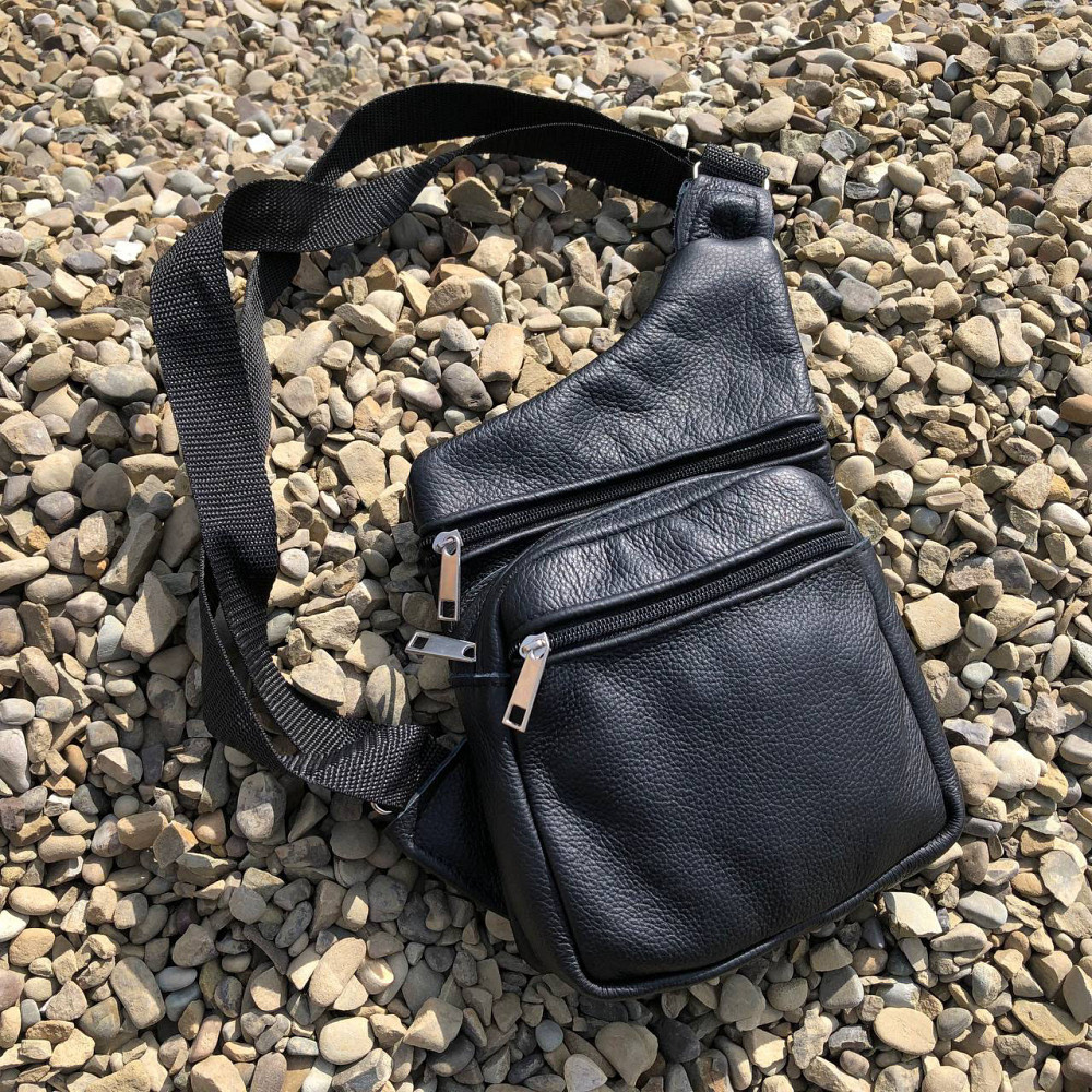 Сумка шкіряна чоловіча крос-боді, Сумка мішок через плече чоловіча кобура наплічна NJ-74 Львів - фото 7