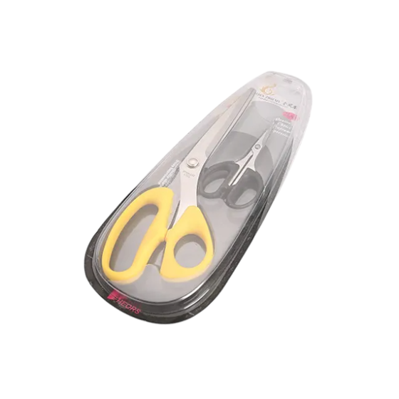 Ножницы портновские из нержавеющей стали с пластиковой ручкой для шитья, набор ножниц 2в1, желтого цвета Каменец-Подольский