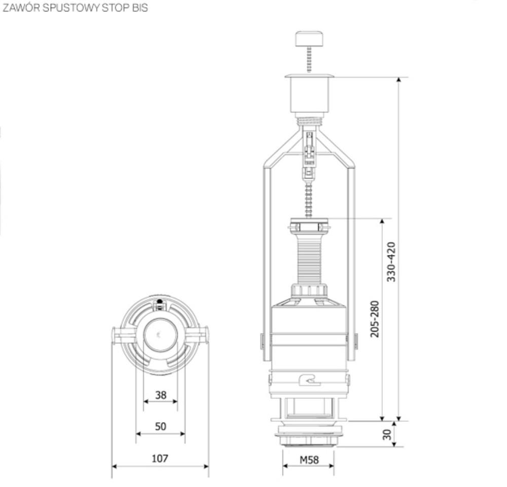 Зливний клапан K.K.POL Stop BIS(350/ZSS/211-00-T1) Луцьк - фото 5