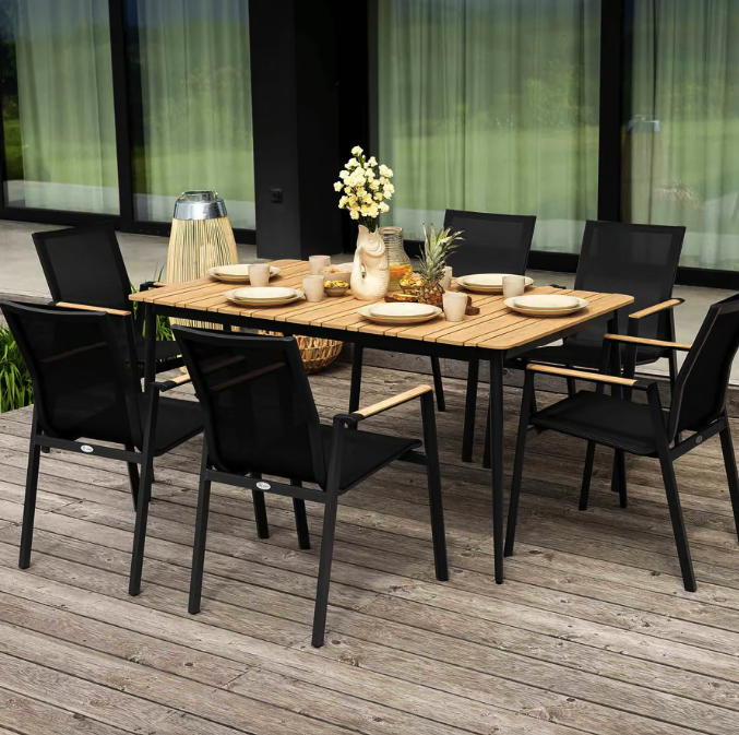 Комплект садових меблів Di Volio Brivio 6+1 чорний/бежевий Киев - изображение 4