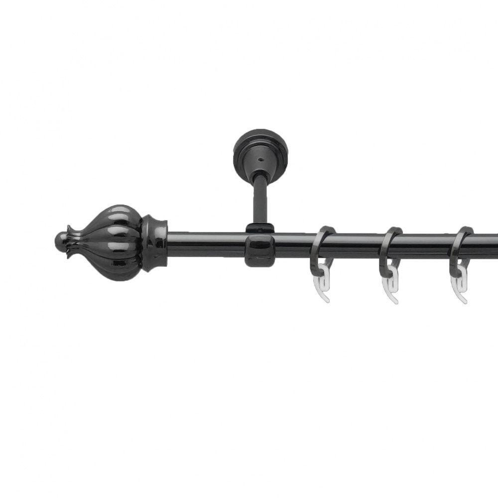 Карниз Orvit Таджа металевий однорядний відкритий гладка труба кільце фасонне металеве  Онікс 16 мм 160 см Львов - изображение 1