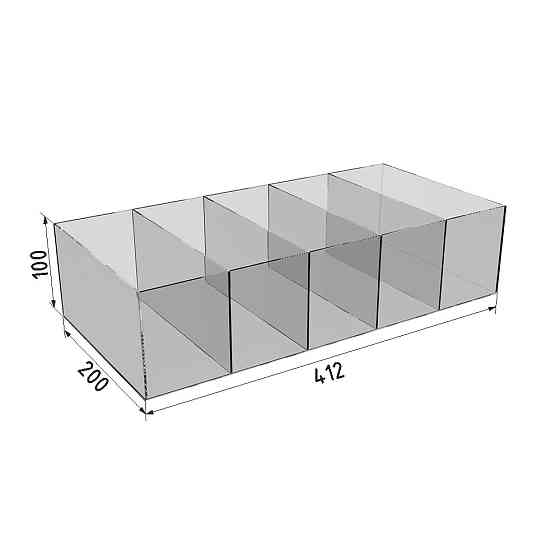 Коробка акриловая EKOSTAR 5 ячеек 412х200х100 Киев