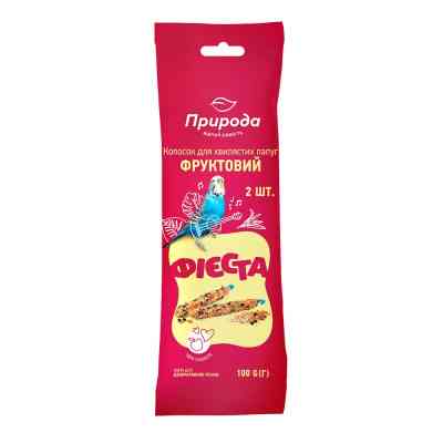 Корм для птиц Природа Колосок "Фиеста" для волнистых попугаев Фруктовый 100 г (4820157402320) Винница