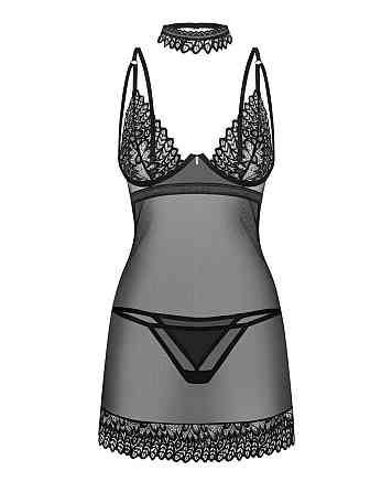 Сорочка Obsessive Donarella chemise & thong XS/S Sex Aura Киев