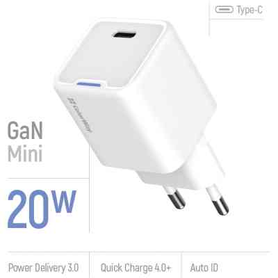 Зарядное устройство ColorWay C101C GaN Mini 20W PD PPS USB-C white (CW-CHS059PD-WT) Винница