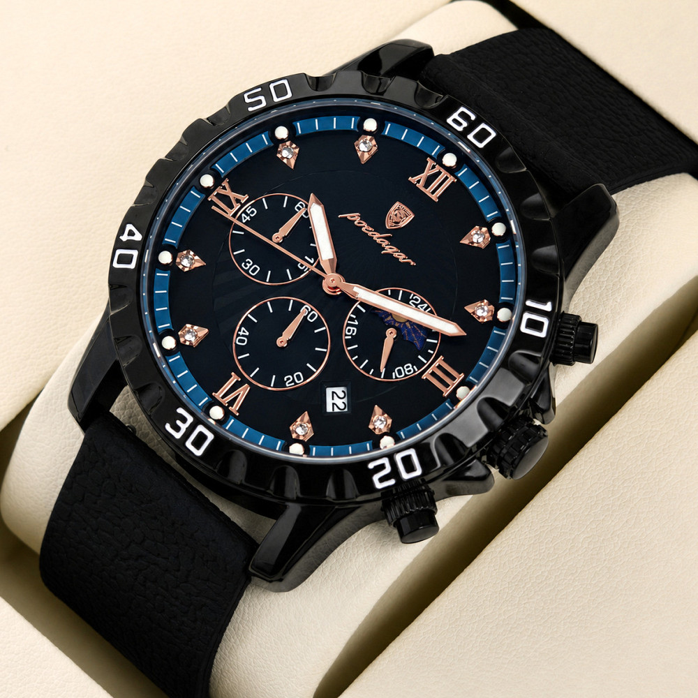 Годинник чоловічий наручний Poedagar Extra Prestige Black (2 ремінці) Вінниця - фото 10