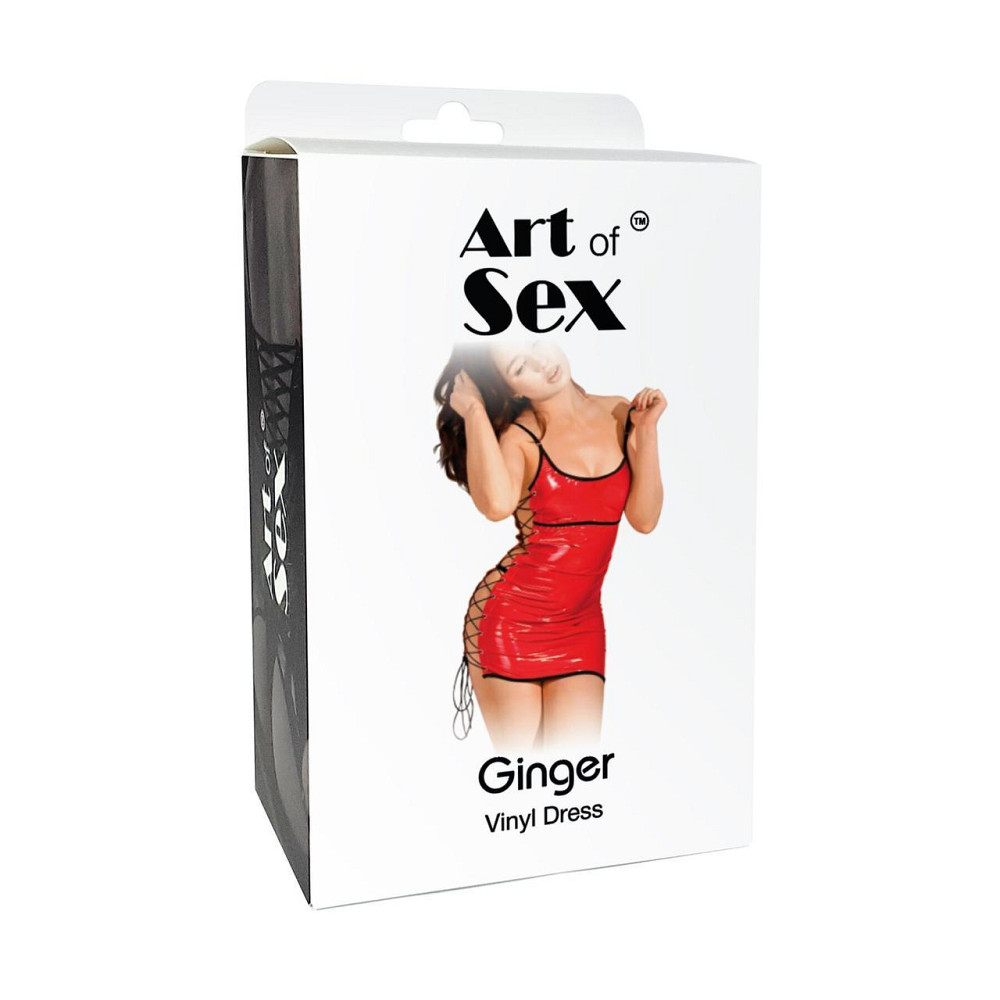 Сексуальна лакована сукня на шнурівці Art of Sex - Ginger червона XS-M Sex Aura Київ - фото 3