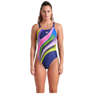 Купальник Arena Water Fluids Swimsuit Swim Pro 008837-570 Темно-синій/Рожевий/Салатовий 34 (3468337533269) Вінниця - фото 4