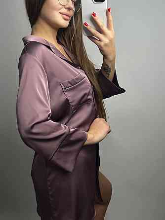 Женская ночная рубашка удлиненная шелковая L Мокко Харьков