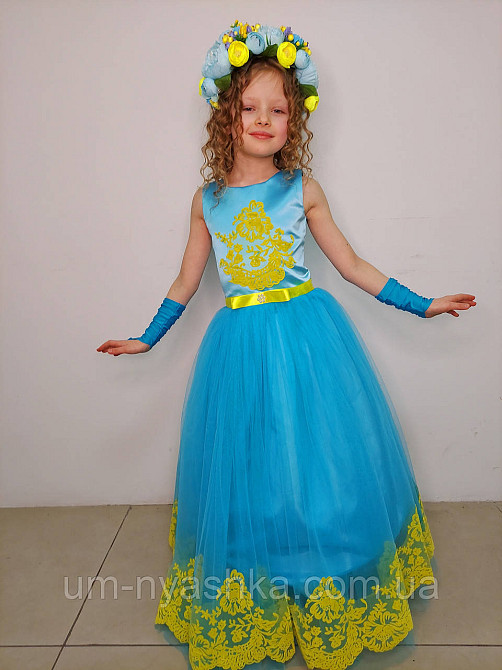 Блакитно-жовта святкова сукня в патріотичних кольорах Кривий Ріг - фото 3