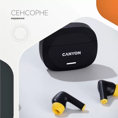 Навушники Canyon Hexagon 7 TWS ANC+ENC Wireless Charge Black/Yellow (CNS-TWS7BY) Вінниця - фото 2