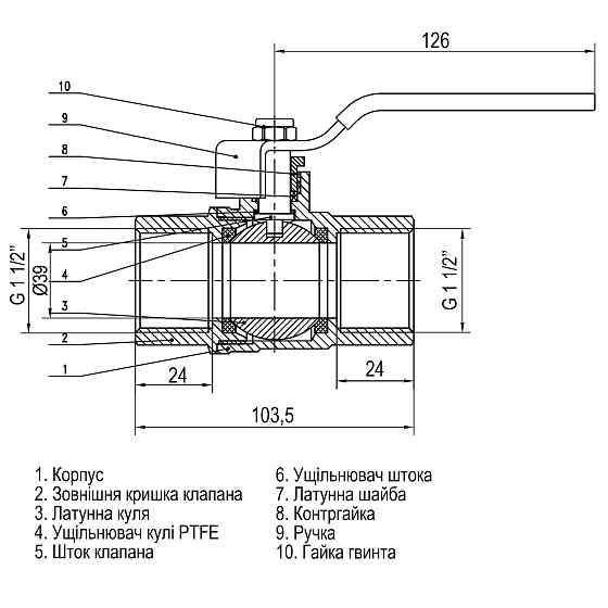 Кран кульовий прямий SELBA 1 1/2″ ВВ КР SL1506 Луцк