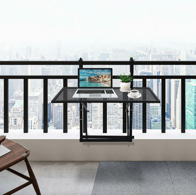 Підвісний столик Costway Mesa балконний чорний Киев - изображение 6