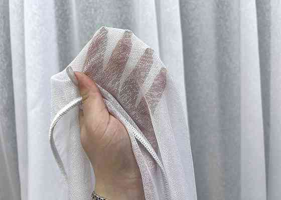 Тюль VR-Textil 1965т Премиум сетка лен дождик Linea Белый 350х270 см (42-1071) Киев