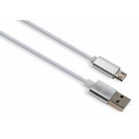 Дата кабель USB 2.0 AM to Micro 5P 1m LED silver Vinga (VCPDCMLED1S) Киев - изображение 1