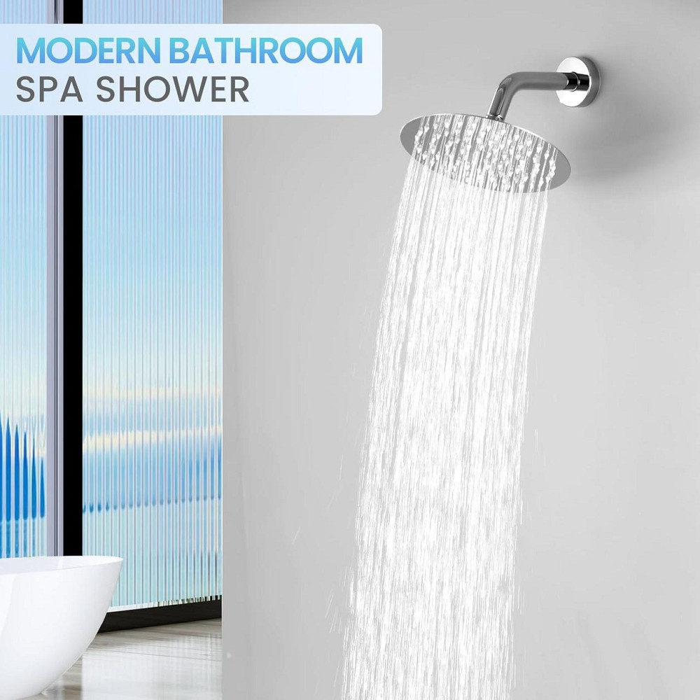 Душевая воронка круглая 20 см нержавеющая сталь водосберегающая с эффектом дождя насадка для душа ультратонкая Киев - изображение 6