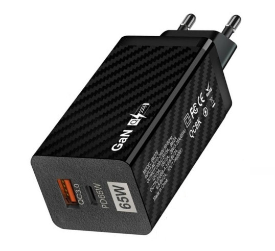 Зарядний пристрій GaN BK378 USB Type-C 65W Мережевий адаптер Вінниця - фото 1