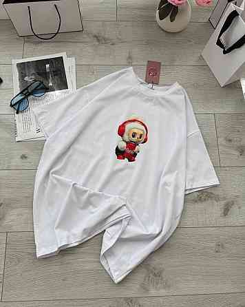 Женская повседневная оверсайз футболка LaBuBU турецкий кулир Белый 2 Одесса