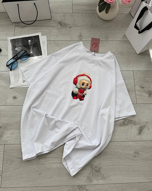 Жіноча повсякденна футболка оверсайз LaBuBU турецький кулір Білий 2 Одеса - фото 3