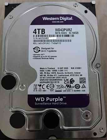 НОВЫЙ жесткий диск (винчестер) 4TB WD purple 3.5