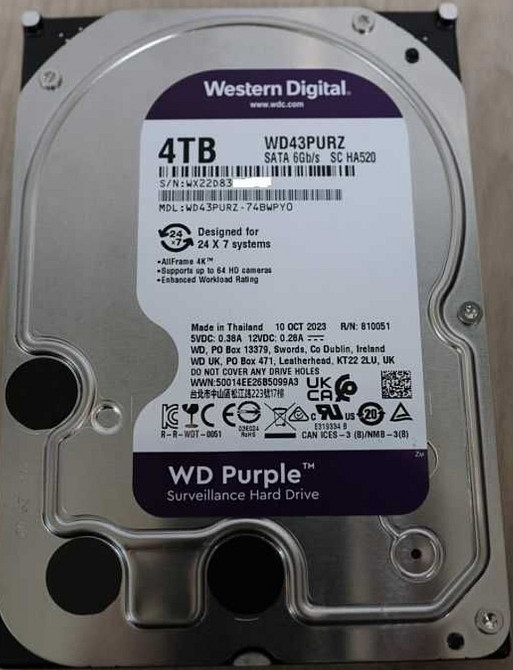 НОВЫЙ жесткий диск (винчестер) 4TB WD purple 3.5