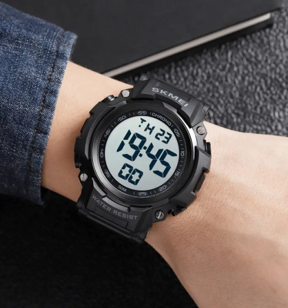Чоловічий спортивний годинник Skmei 1886 (Чорний з білим) Вінниця