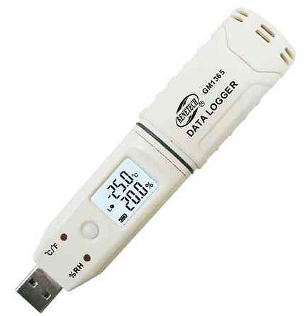 Реєстратор вологості та температури (даталоггер) USB, 0-100%, -30-80 °C BENETECH GM1365 Чернігів